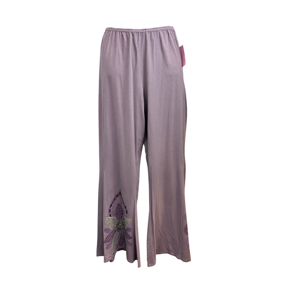 Bluefish 3 Piece Set Women Size 1 Purple Excellent Floral Wrap Top Tunic Pants - Picture 4 of 10